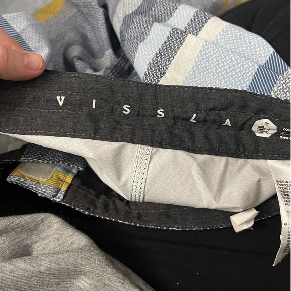 Vissla upcycle coconut poly stretch blue stripe swim trunks - Picture 3 of 9